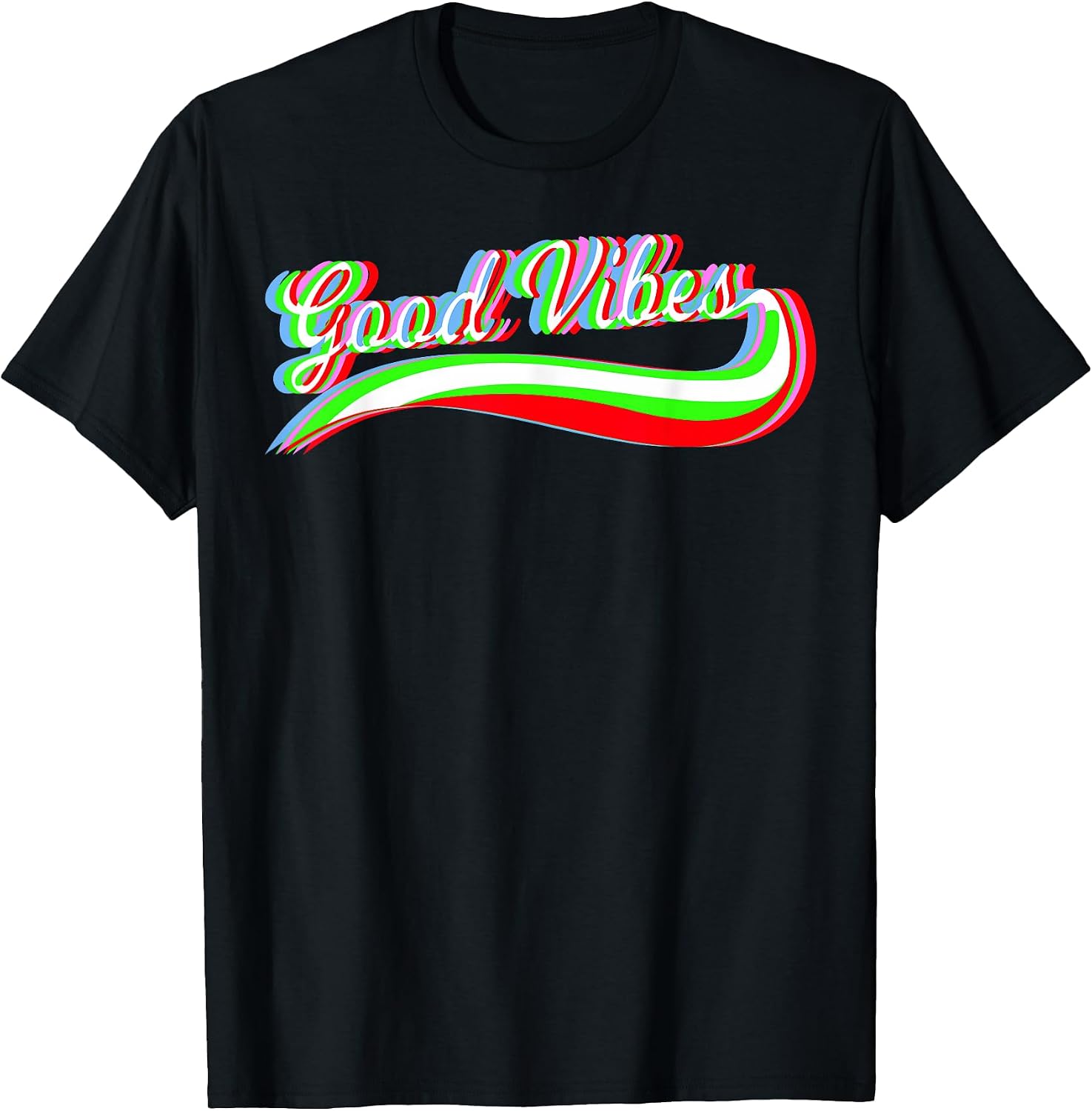 Trendy EDM Good Vibes Rave Anaglyph Tee Gifts