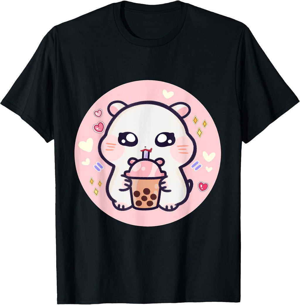 Kawaii Bubble Tea Pink Baby Hamster Boba Tea