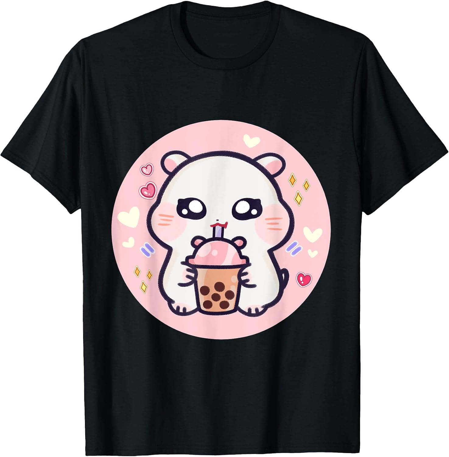 Kawaii Bubble Tea Pink Baby Hamster Boba Tea