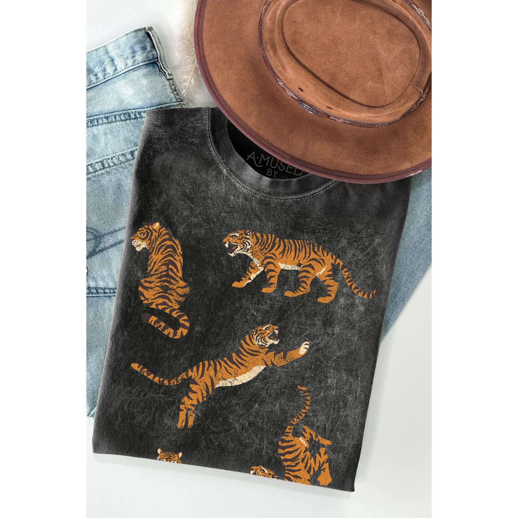 Vintage Mineral Wash- Tiger Print