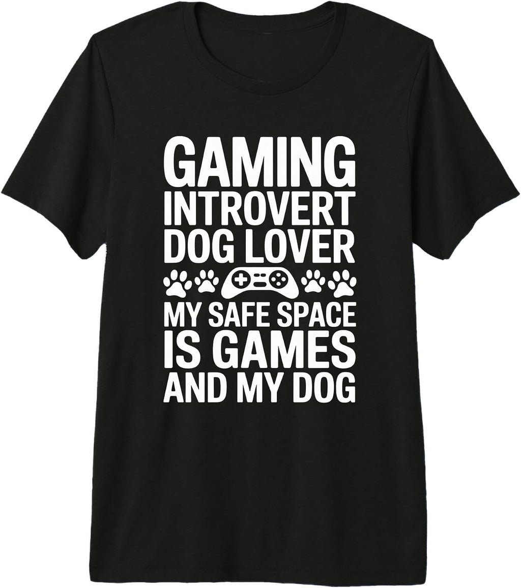 Introvert Gamer Dog Lover Retro Sunset