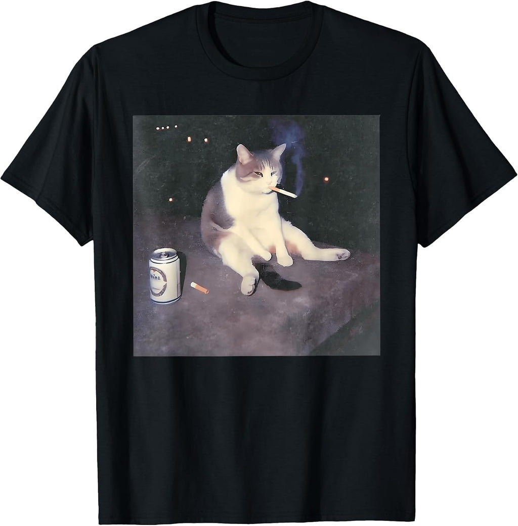 Smoking Black Cat Funny Tees Co.