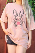 Happy Easter Rabbit Oversize Mineral Graphic Tshirts