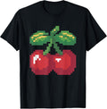 Retro 8-bit Gamers Pixel Art Cherries Fruit Tee