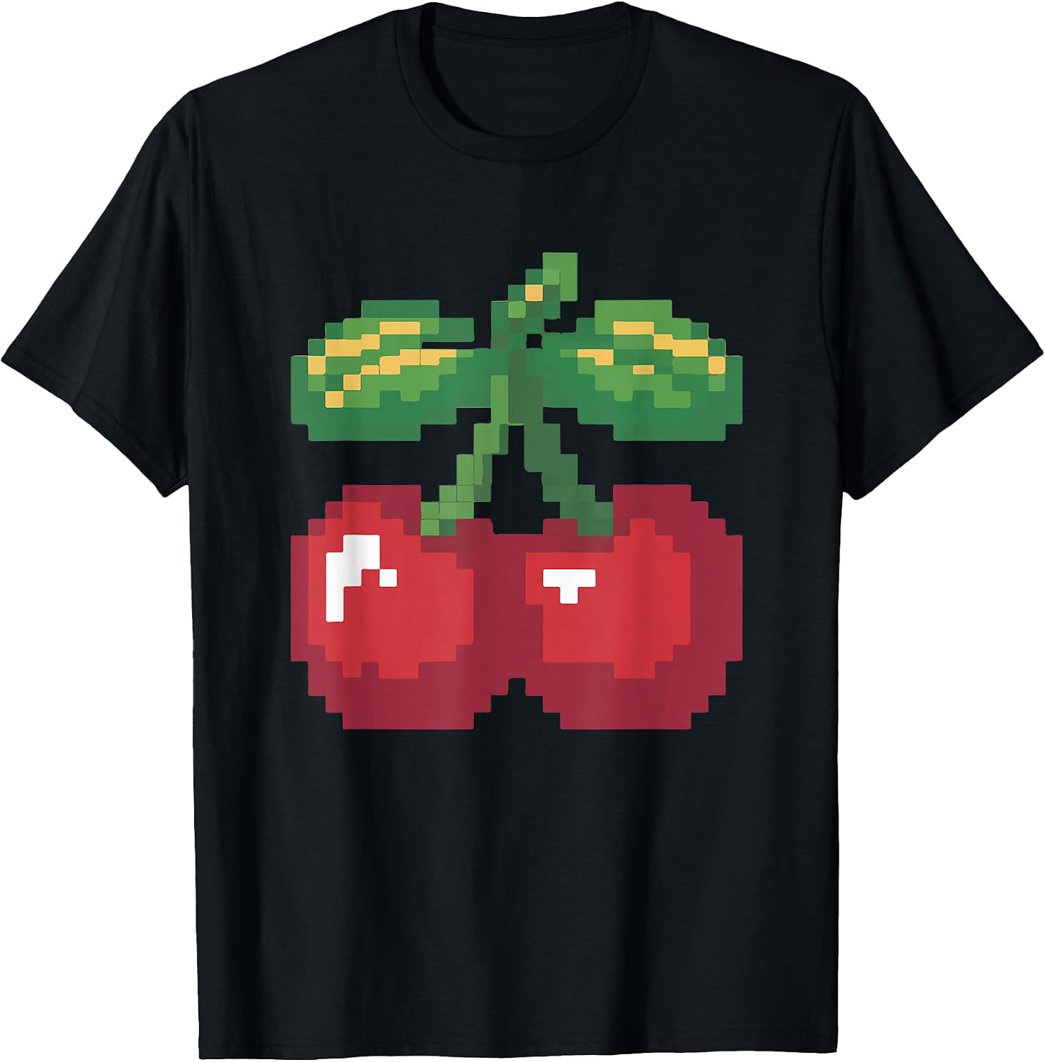 Retro 8-bit Gamers Pixel Art Cherries Fruit Tee