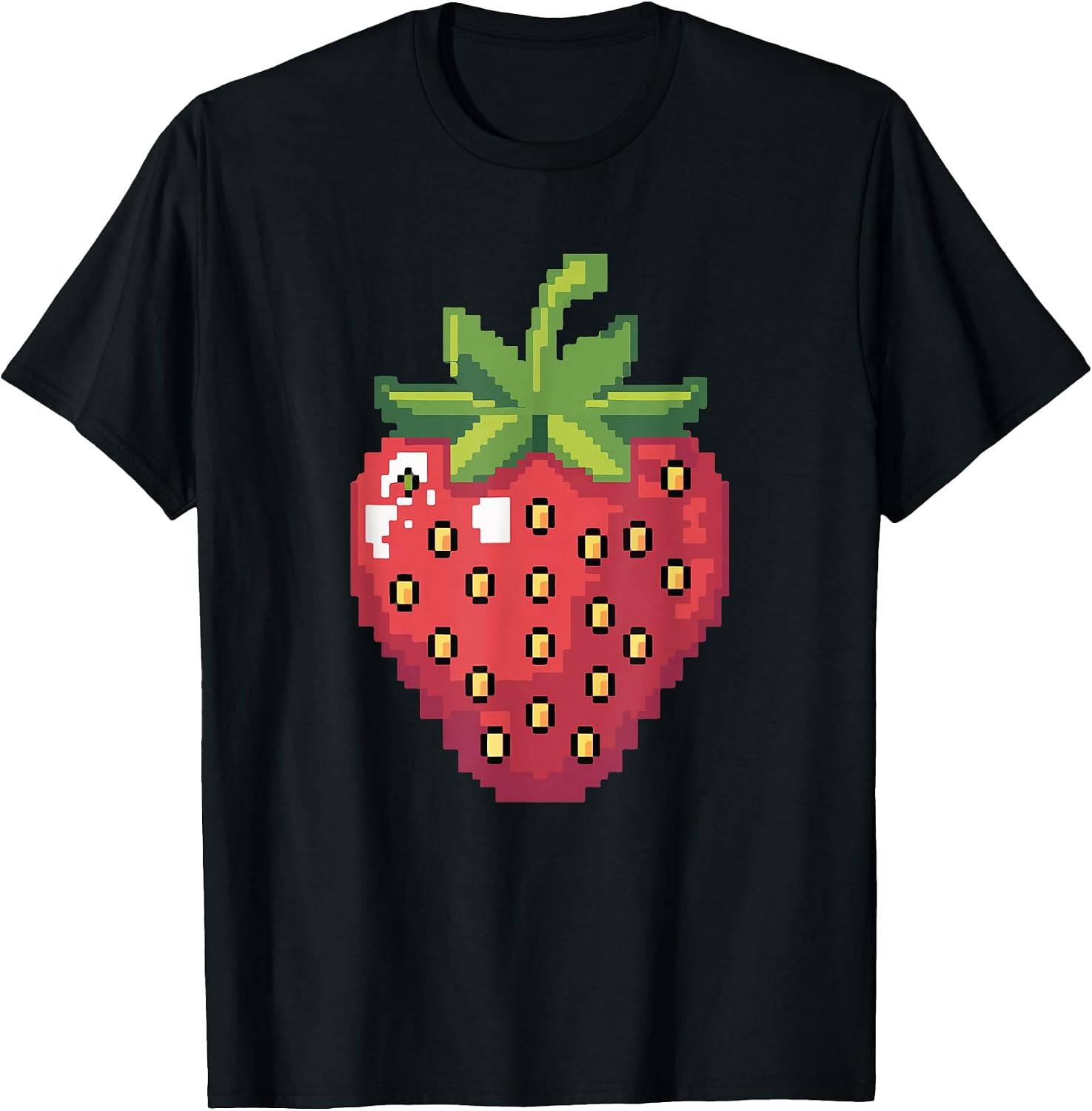 Retro 8-bit Gamers Pixel Art Strawberry Fruit Tee