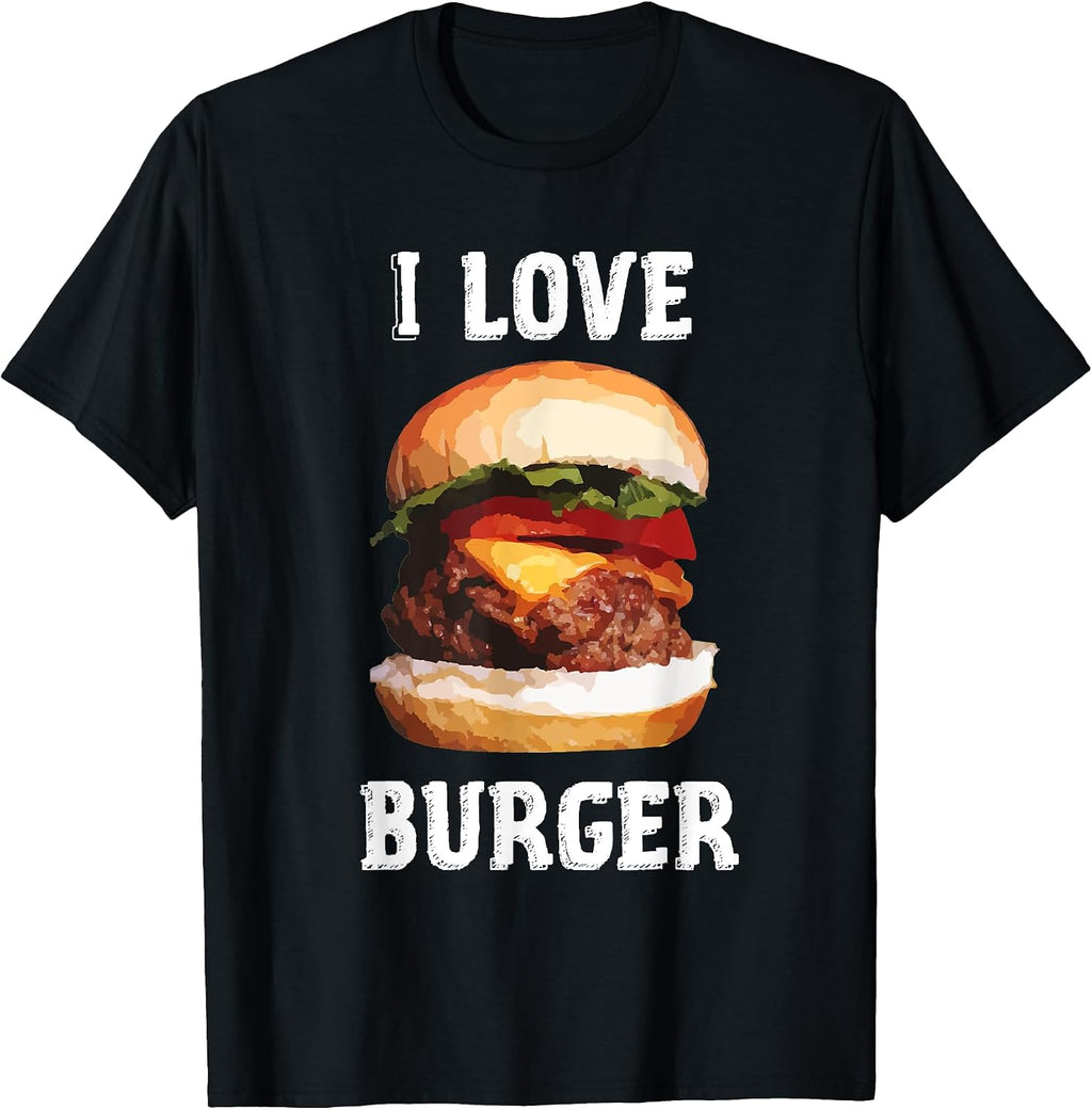 I love Burger Fast Food Shirt Gift Cheeseburger