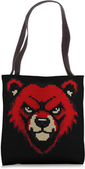 Pixel Bear Face Retro Pixel Art Animal Design