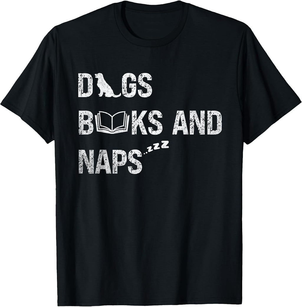 Dogs Books And Naps Dog Book Lover Graphic