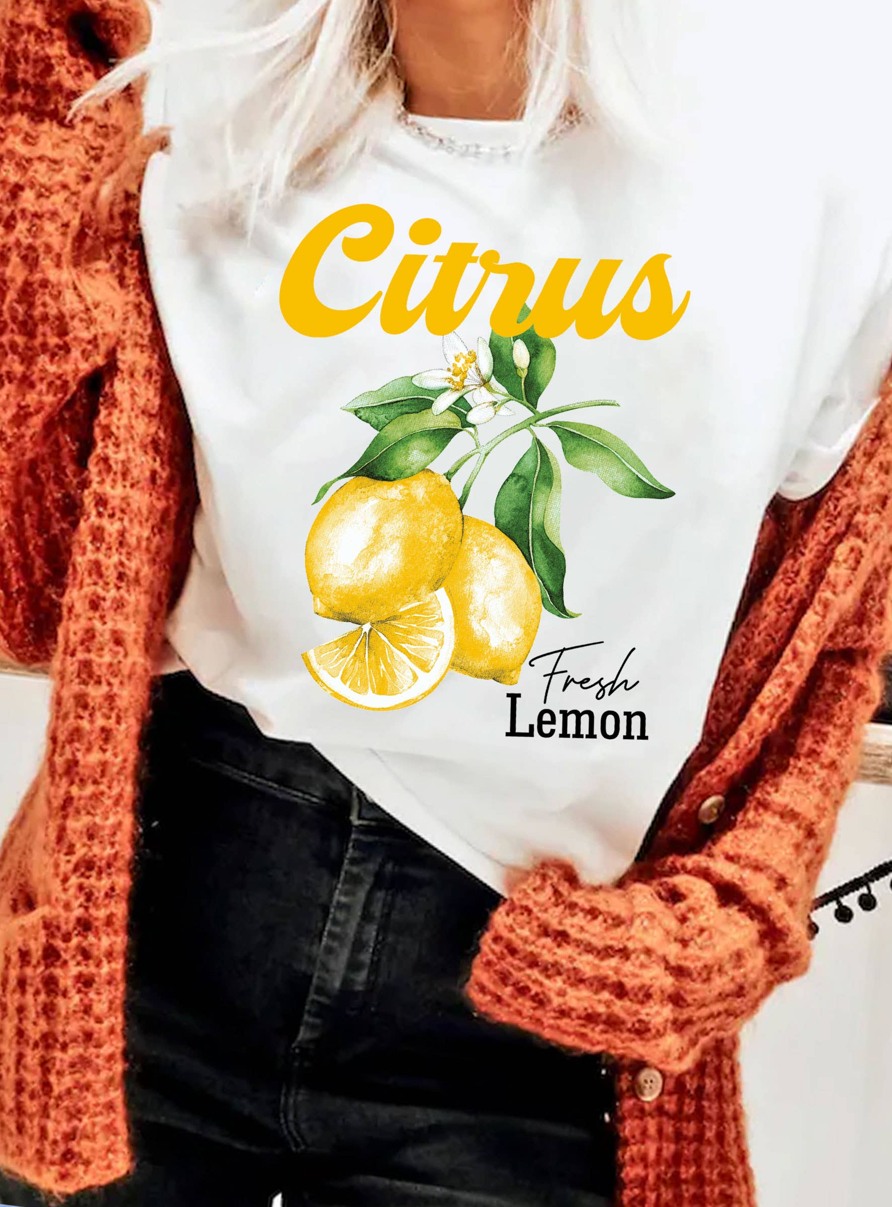 Citrus Fresh Lemon Graphic T Shirts