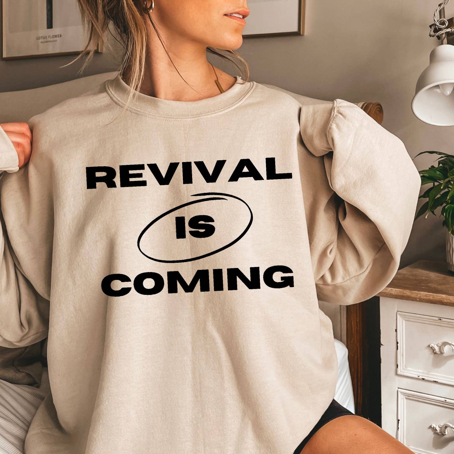 Revival Is Coming Christian Graphic Sweatshirt