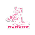 Pew Pew Pew Pink Outline Die-Cut Sticker