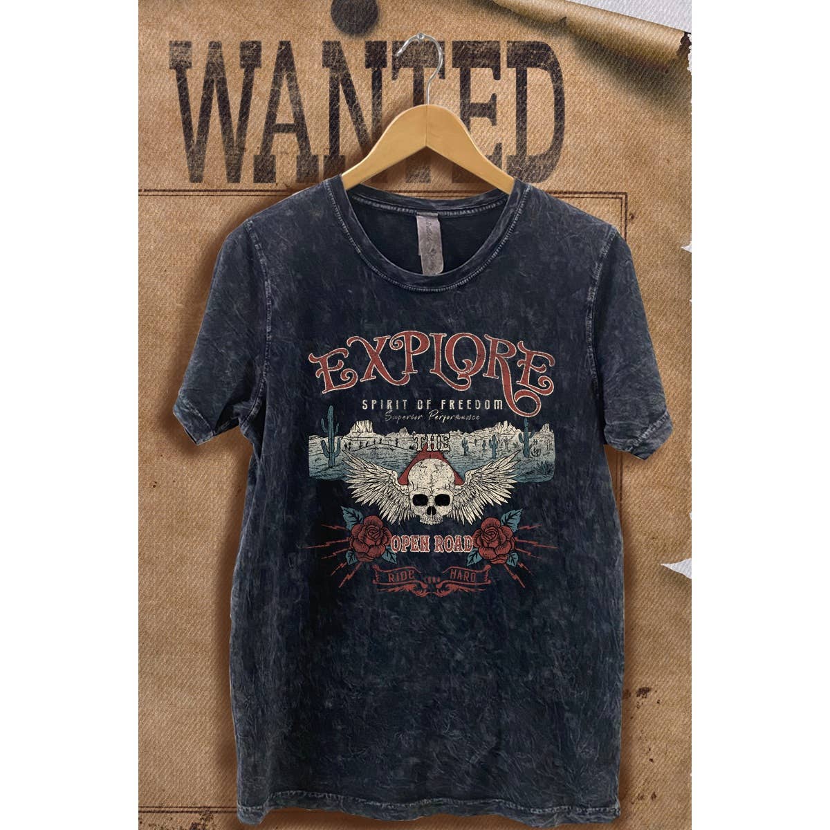 Explore Mineral Wash Vintage  Graphic  Tee
