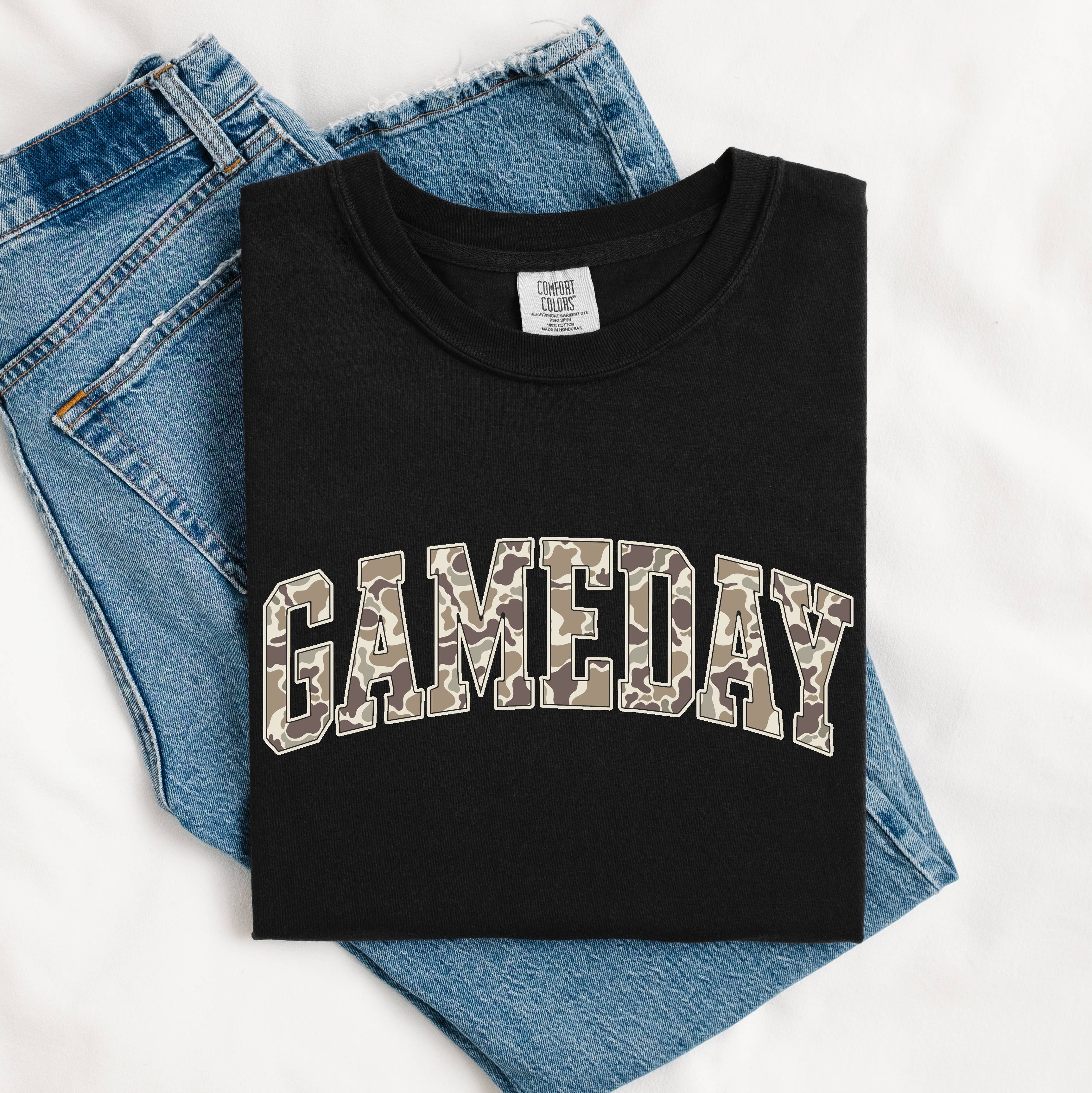 Camo Gameday Shirt, Gameday Graphic Tee, Camo Gameday Dtf