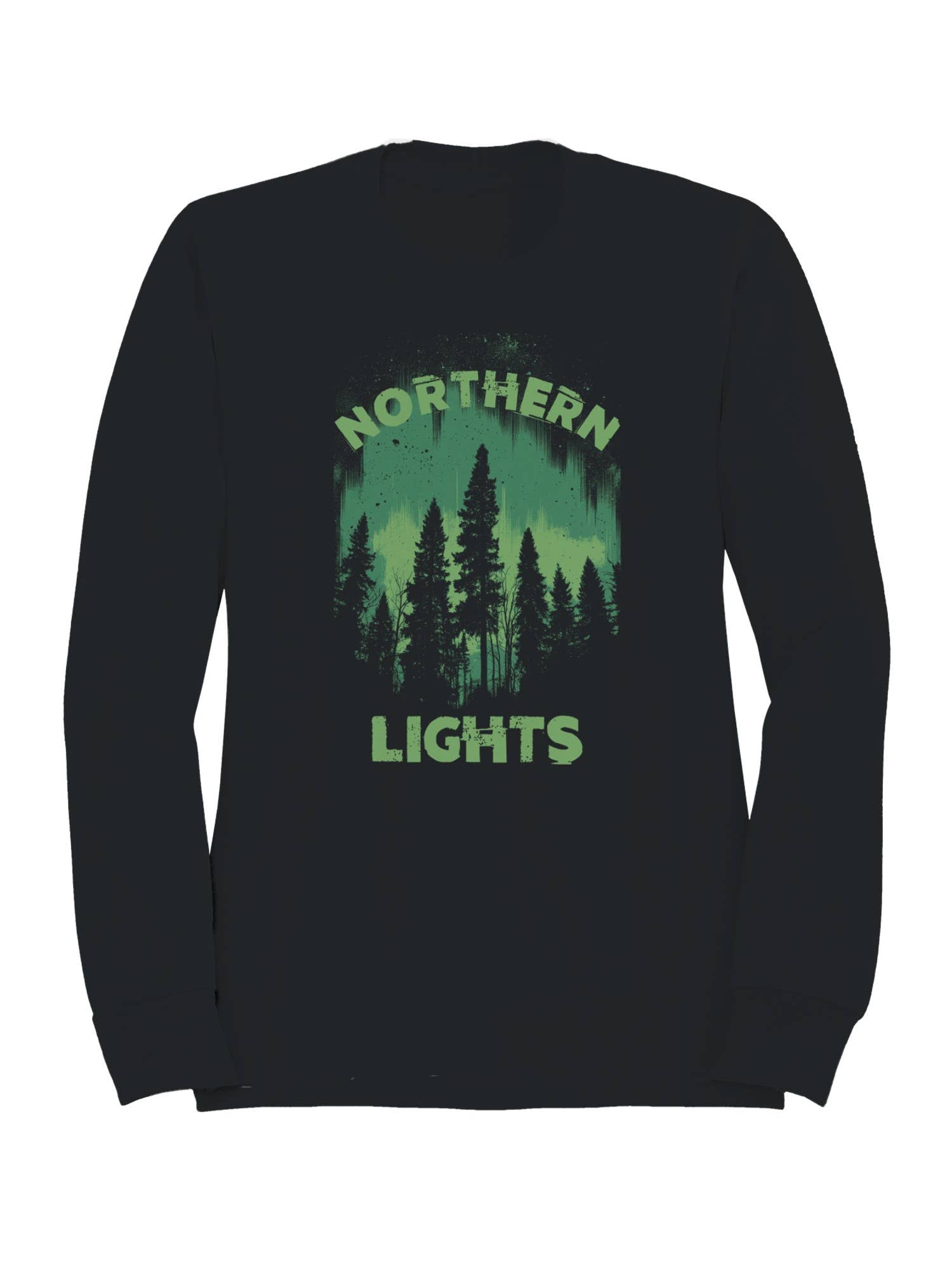 Northern Lights Forest Silhouette Men's Sweatshirt