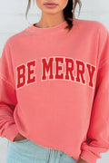 Be Merry Graphic Brushed Sweatshirts