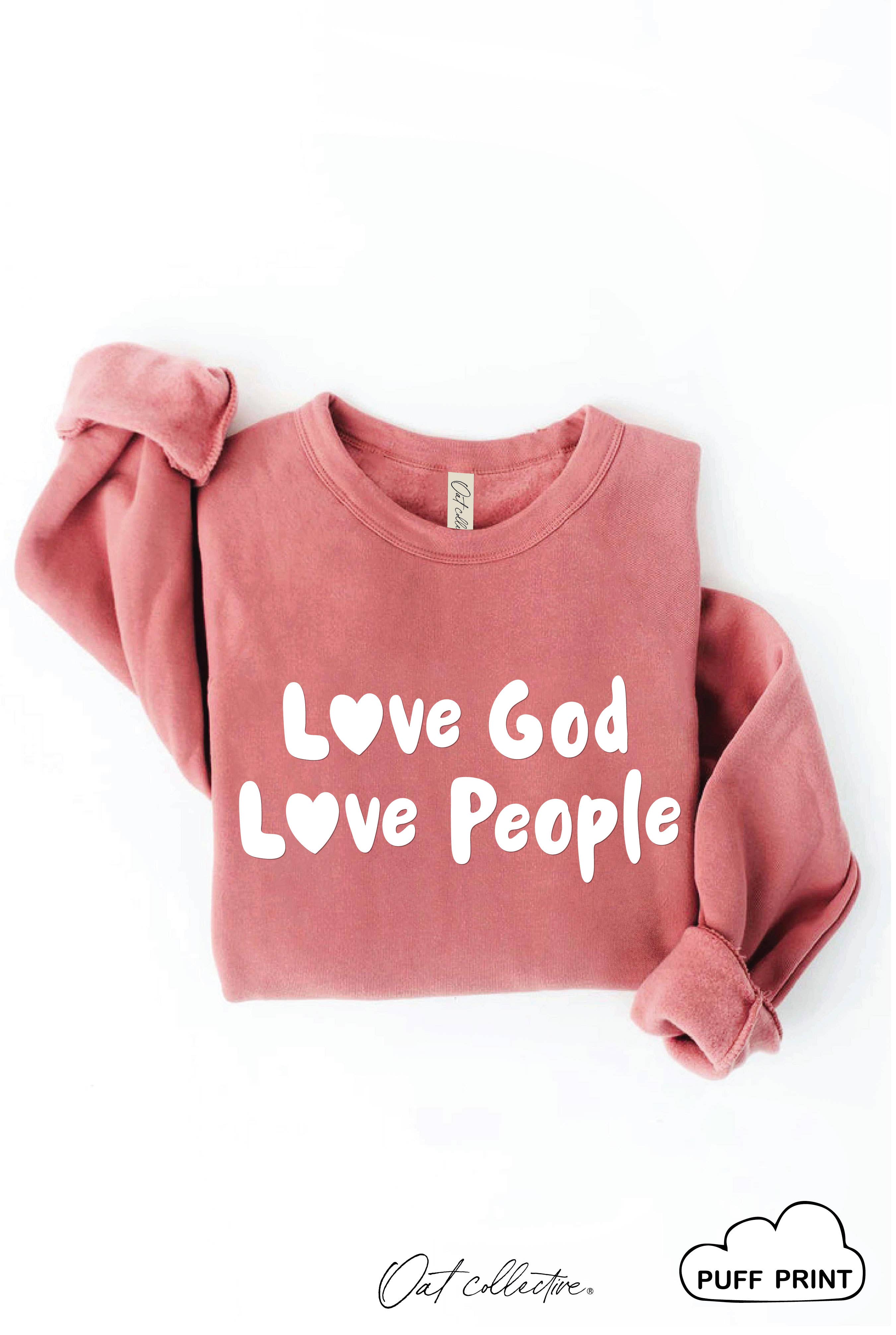 Love God Love People Puff Plus Graphic Sweatshirt