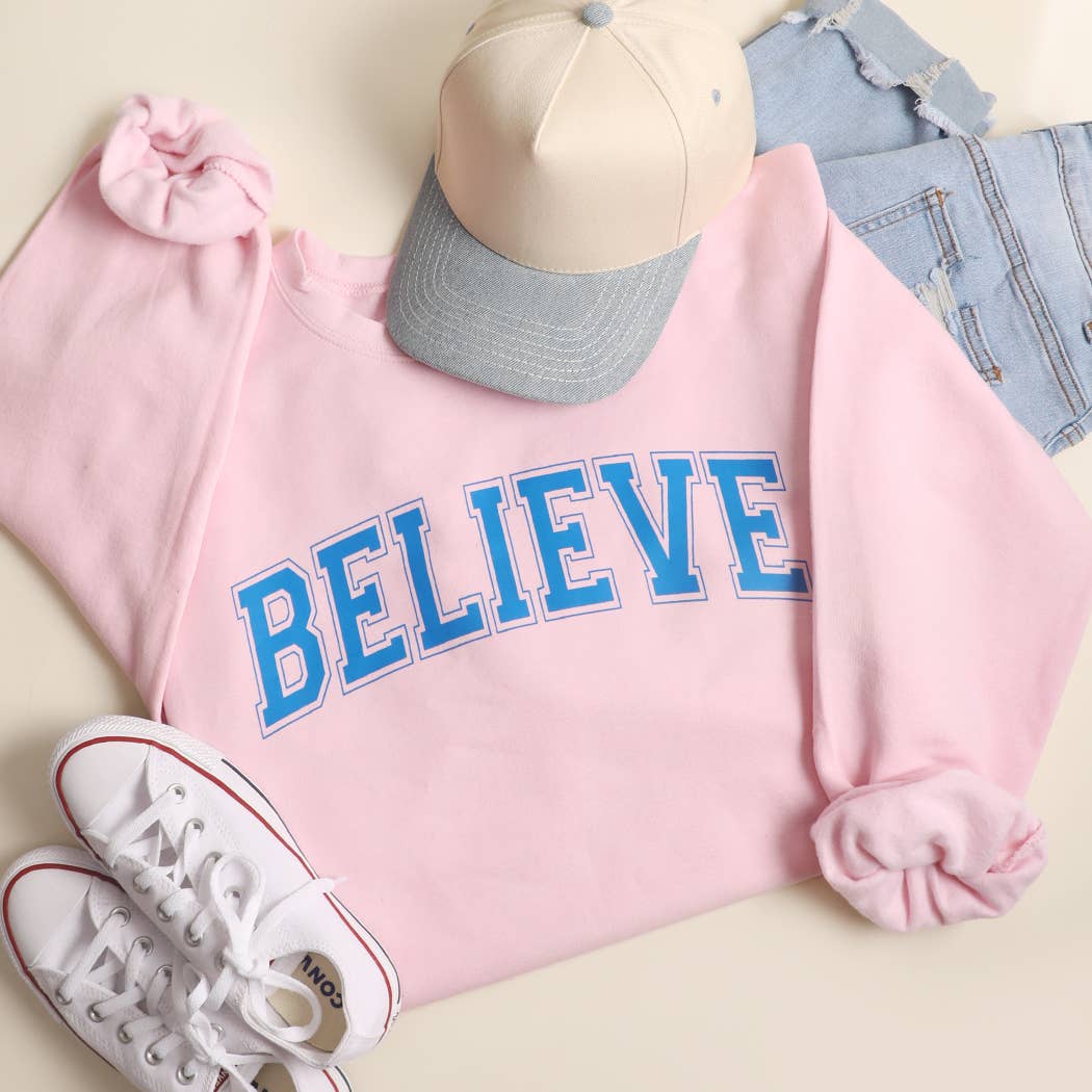Believe Varsity-Style Heavyweight Sweatshirt