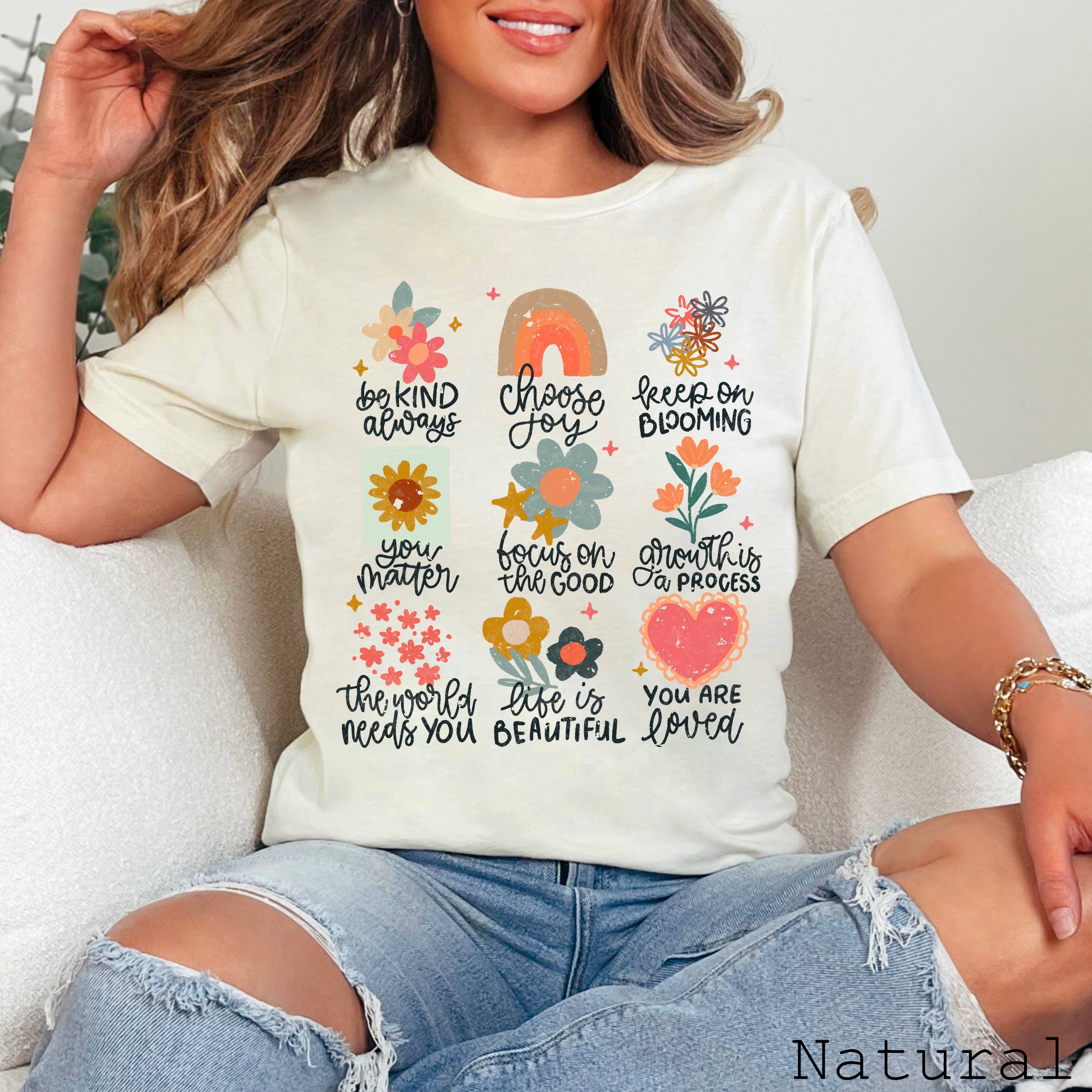Positive Affirmations Spring Graphic Tee | Bella Canvas