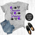 Custom Football Leopard Heart Mineral Wash Graphic Tee