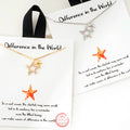 Cz Starfish Outline and Starfish Pendant Necklace
