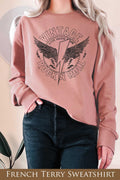 Vintage Rock and Roll Wings Graphix Terry Sweatshirts