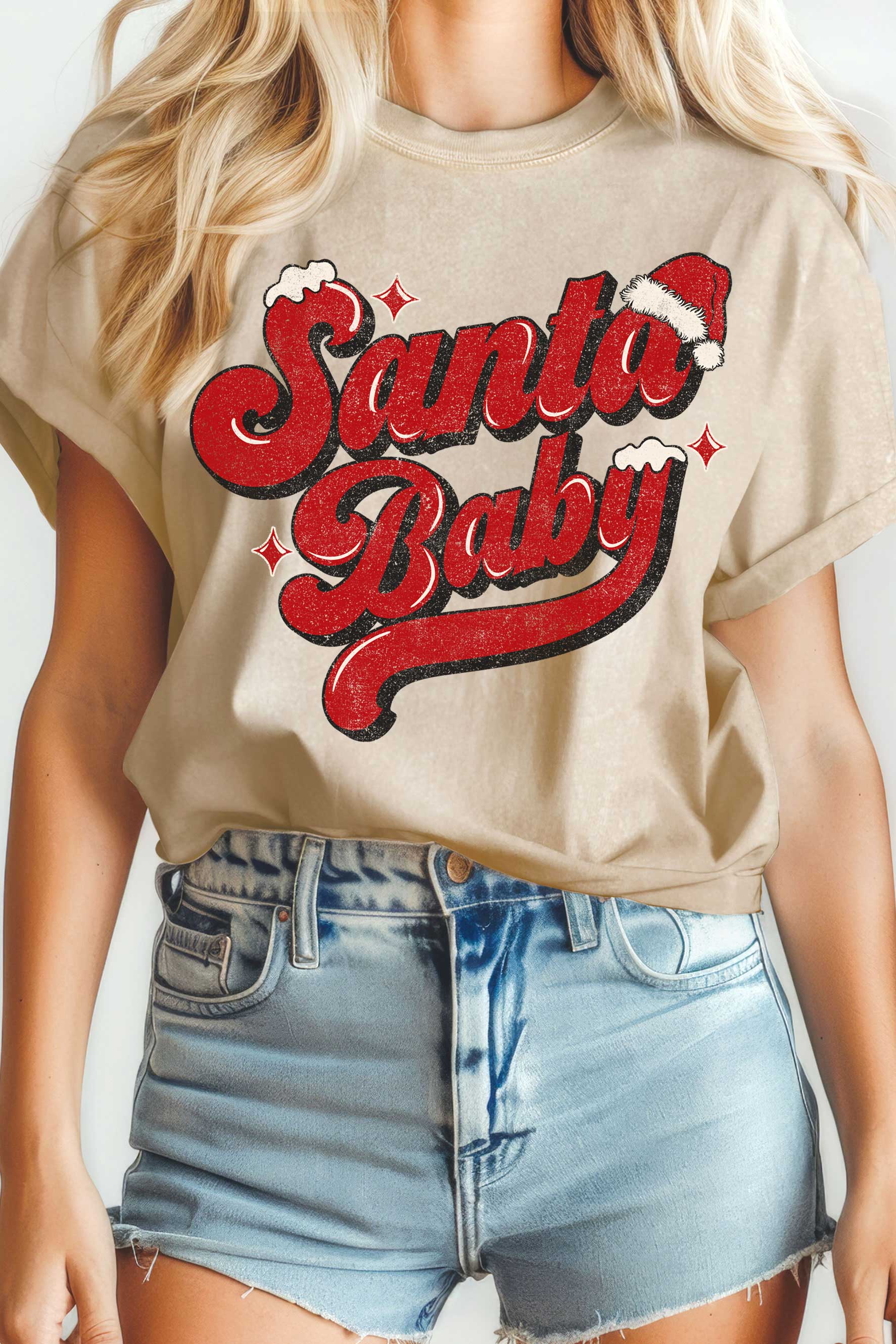 Red Santa Baby Mineral Graphic Tshirts