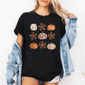 Retro Halloween, Flowers, Pumpkins Autumn, Fall, Tshirt