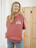Arkansas Razorbacks Lyric Puff Cardinal Comfort Colors Tee