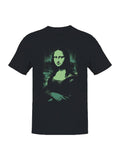 Neon Green Mona Lisa Print Men's T-Shirt