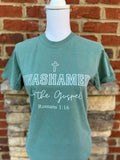 Unashamed of the Gospel On Comfort Colors Light Green