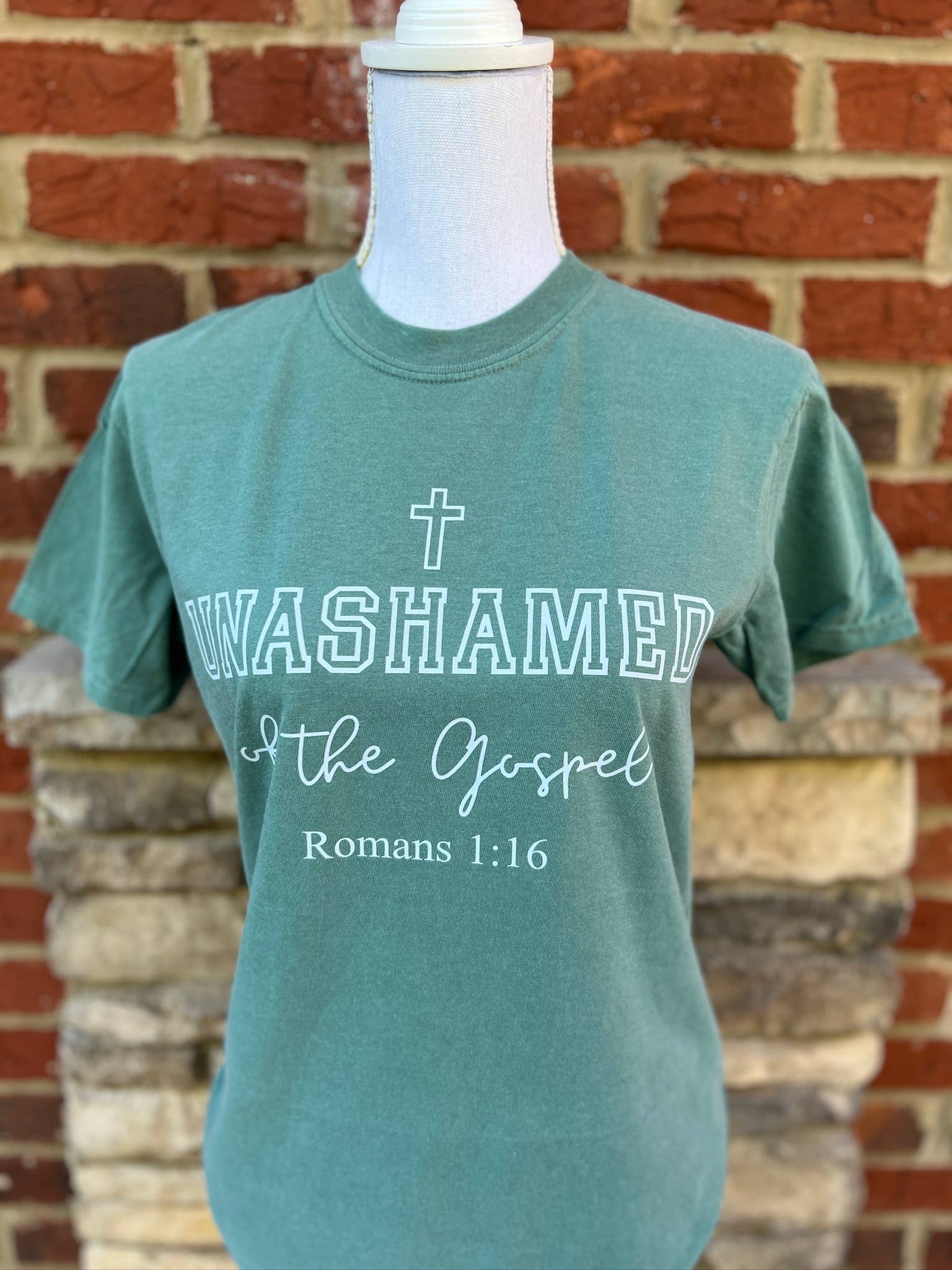 Unashamed of the Gospel On Comfort Colors Light Green