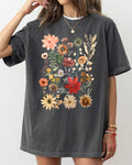 Autumn Pressed Flowers, Leaves, Botanical, Fall Shirt