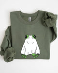 Frog, Ghost, Skeleton, Spooky, Funny, Halloween Sweatshirt