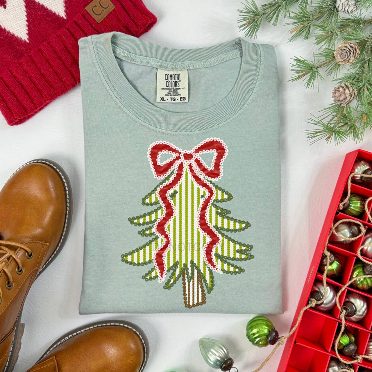 Seersucker Christmas Tree Tee