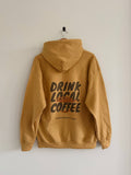Drink Local Coffee Hoodie - Old Gold (Heavyweight)