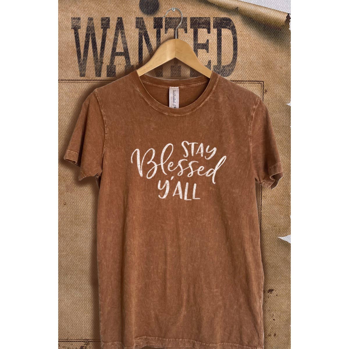 Stay Blessed Mineral Wash Vintage  Graphic  Tee
