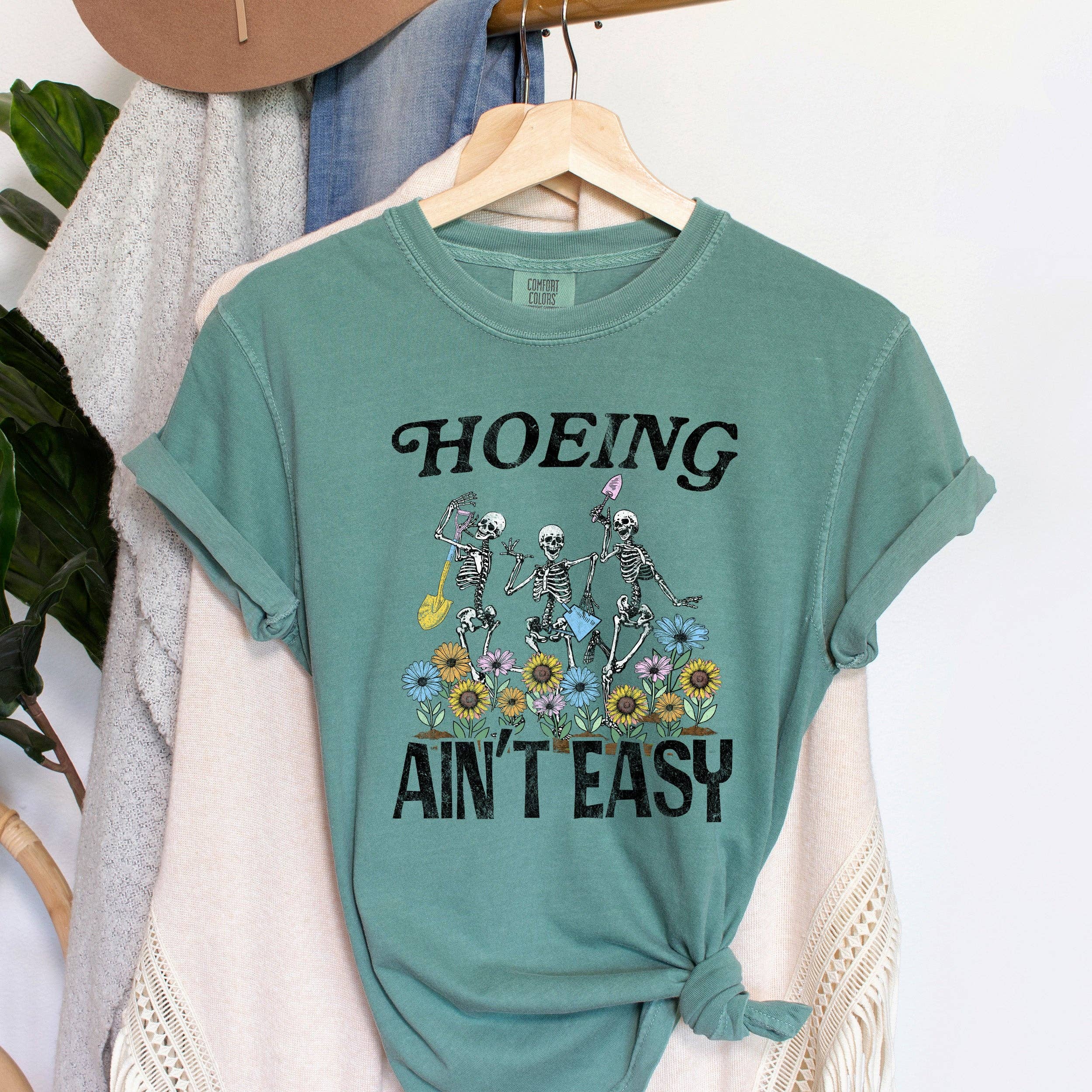 Hoeing Ain't Easy Funny T-Shirt