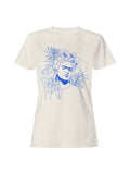 Floral Art Line Drawing Portrait Women's T-Shirt