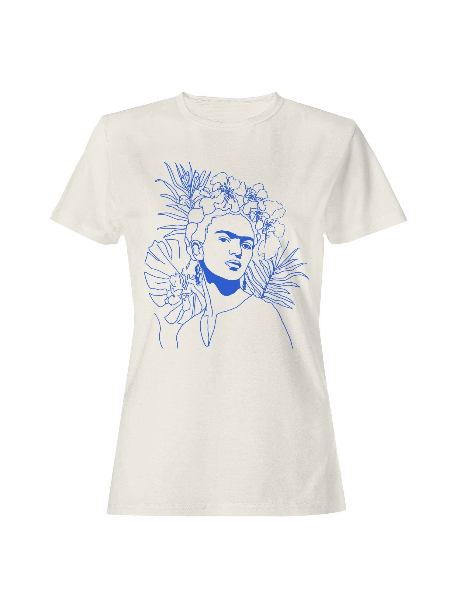 Floral Art Line Drawing Portrait Women's T-Shirt