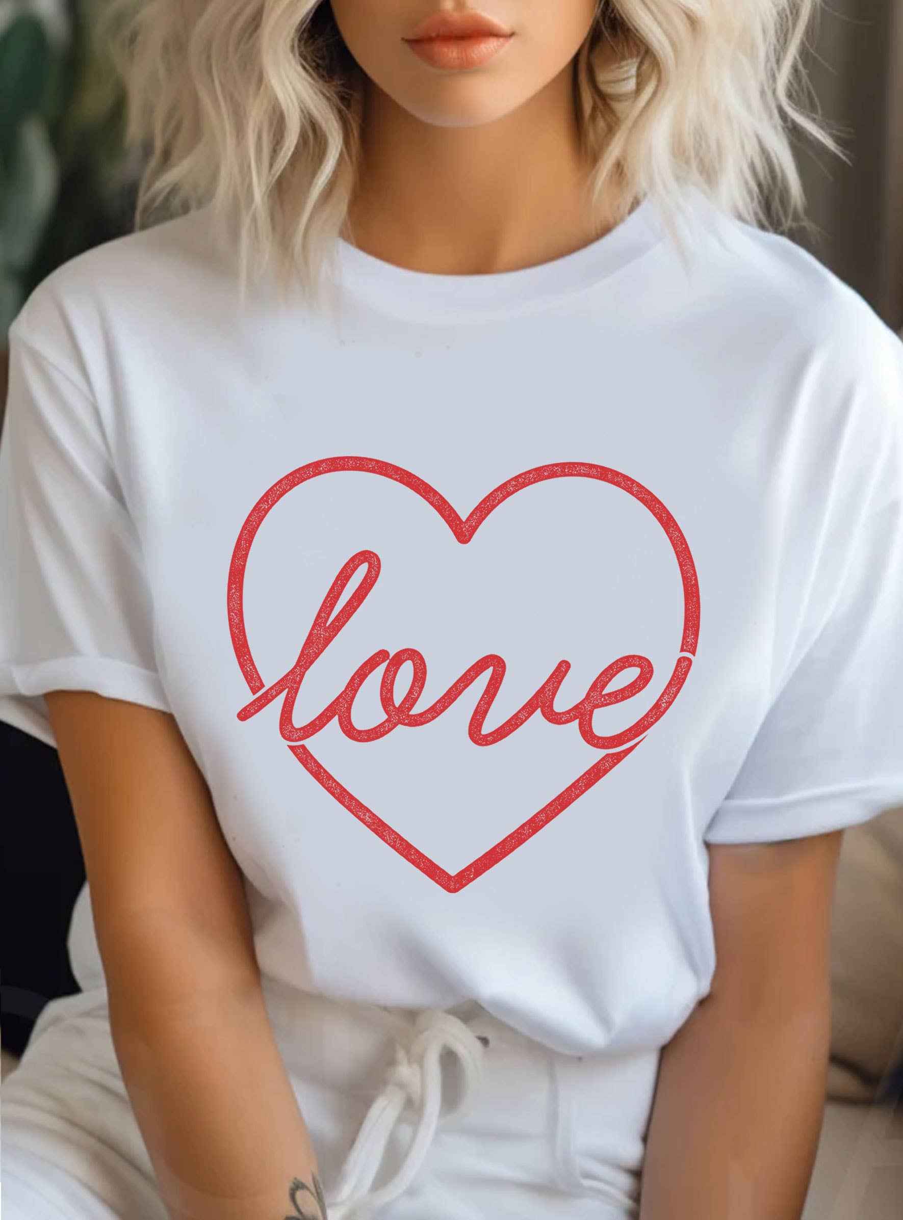 Love Heart Valentine Graphic Tshirts