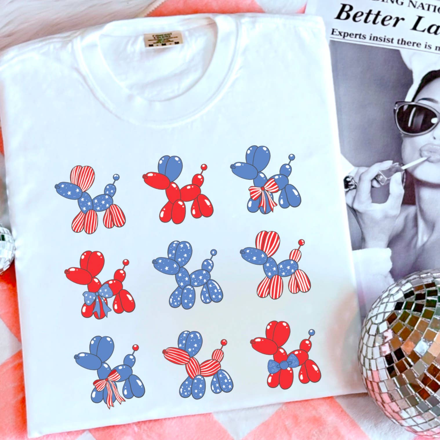 Patriotic Balloon Dog July 4th Graphic Shirt |Comfort Color