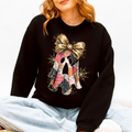 Faux Glitter Patchwork Ghost Halloween, Spooky Sweatshirt