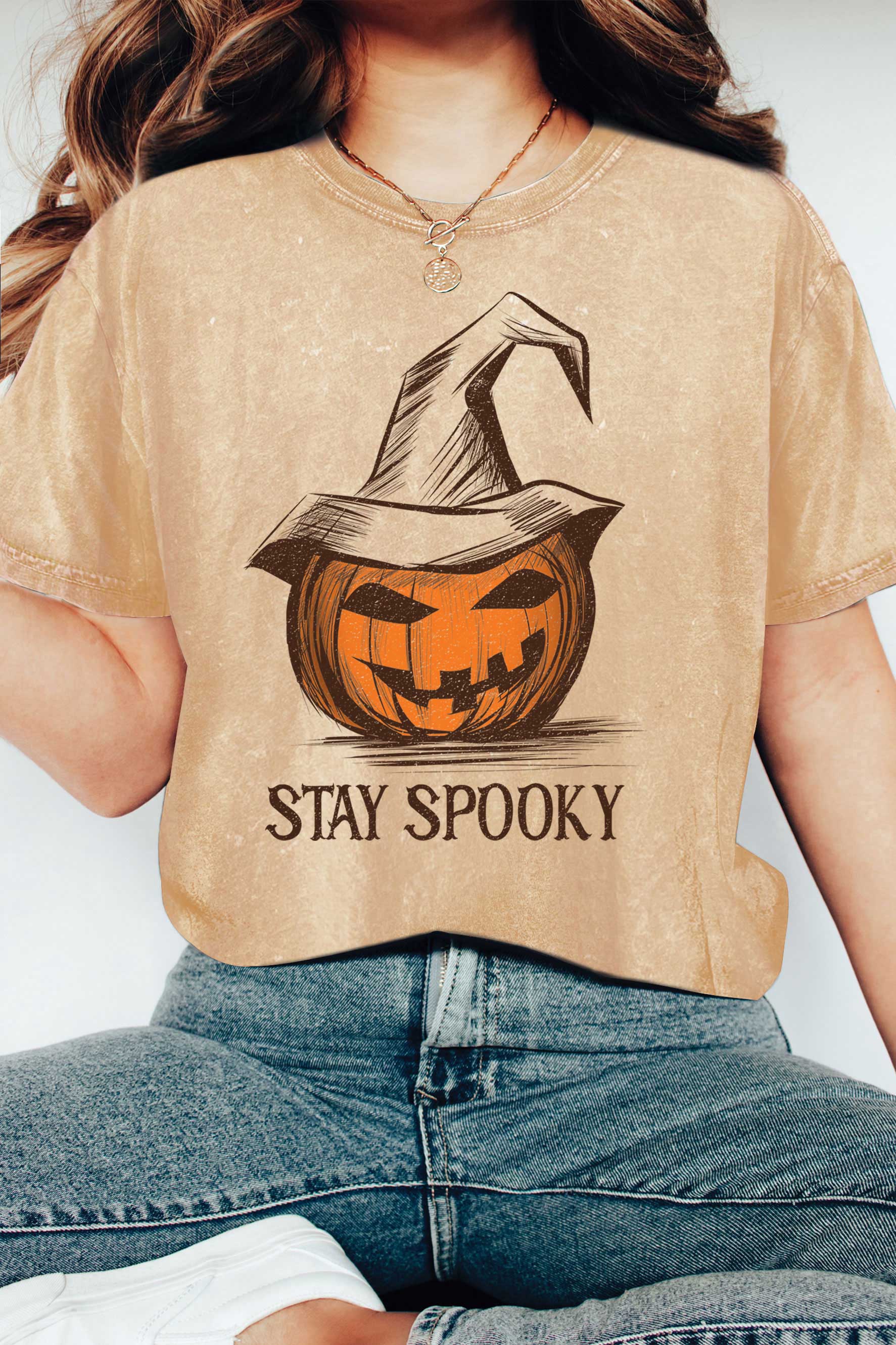 Stay Spooky Jack O Lantern Mineral Graphic Tshirts