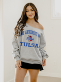 Tu Tulsa Vintage Sport Ash Gray Flashdance Sweatshirt