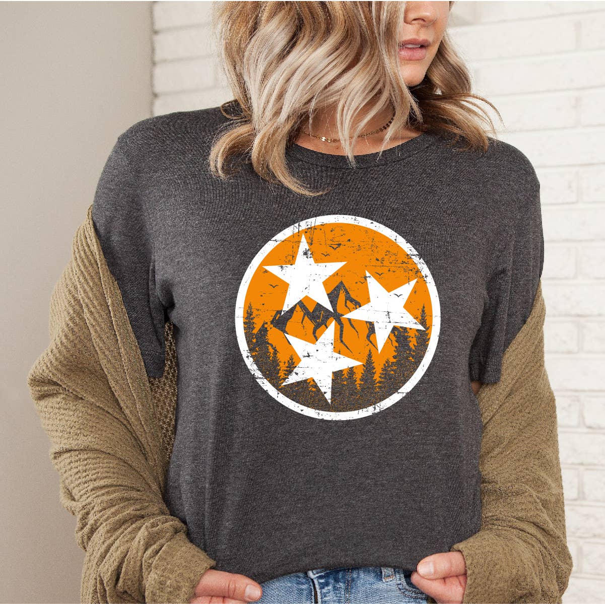 Tennessee Mountains Tee, Dark Heather Gray