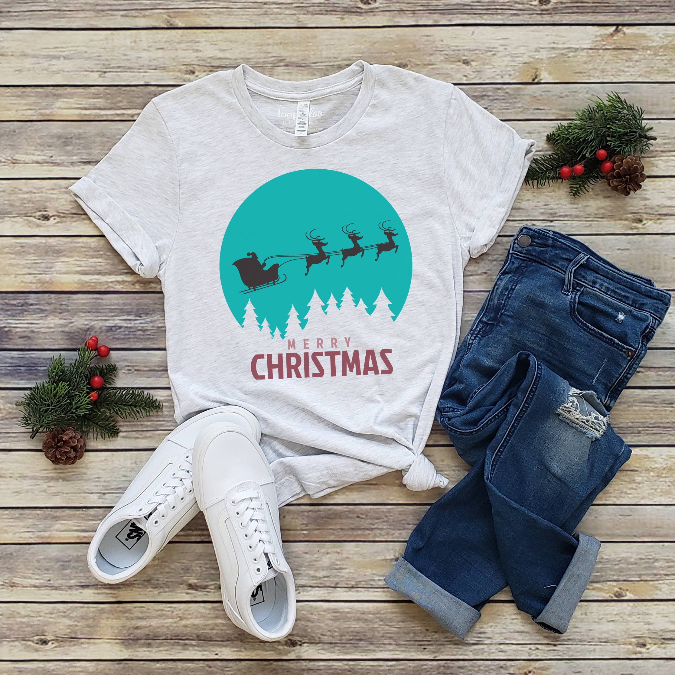 Santas Sleigh Tee | Christmas | Sizes XS-2XL