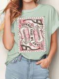 Cowboy Take Me Away Western Boots Graphic Tshirts