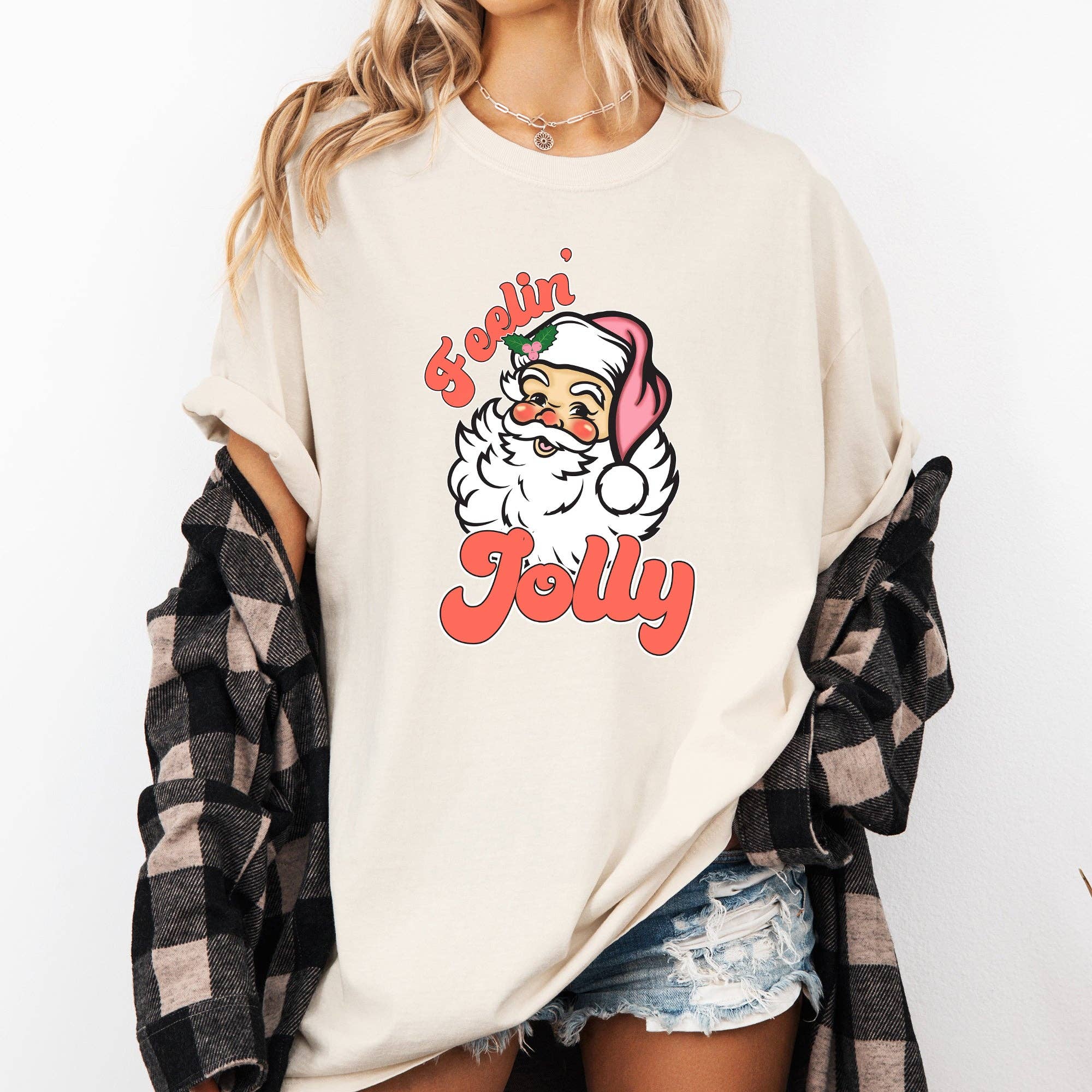 Feelin Jolly, Retro Santa, Christmas, Classic, Xmas Tshirt