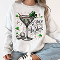 Glittery, St Patrick's Favorite Hot Mess, Party, Sweatshirt
